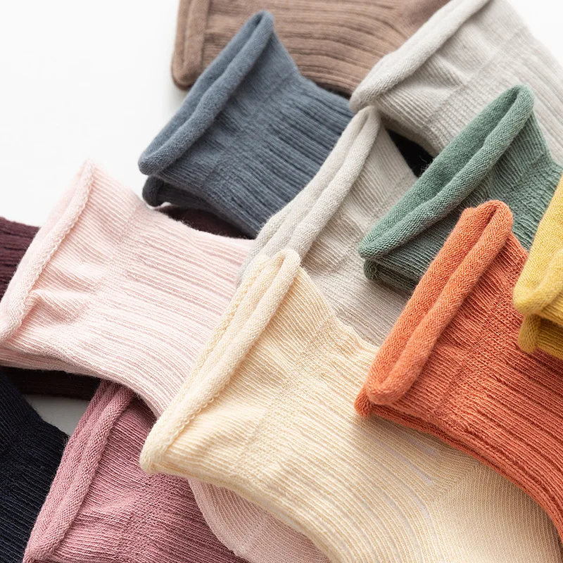 0 to 24M 12 Colors Autumn Winter Warm Socks For Infants Baby Combed Cotton Socks For Boys Girls Soft Warm Toddlers Socks