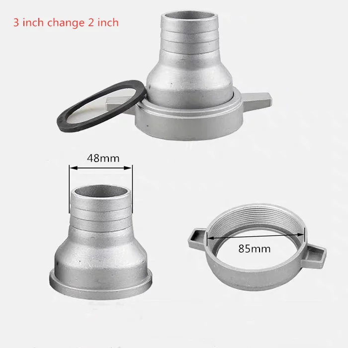 Kit tubo flessibile di scarico da 3'' cambio a 1''/2'' / 2,5'' (tubo+guarnizione di tenuta+dado a vite) per pompa acqua trasparente alimentata dal motore a gas