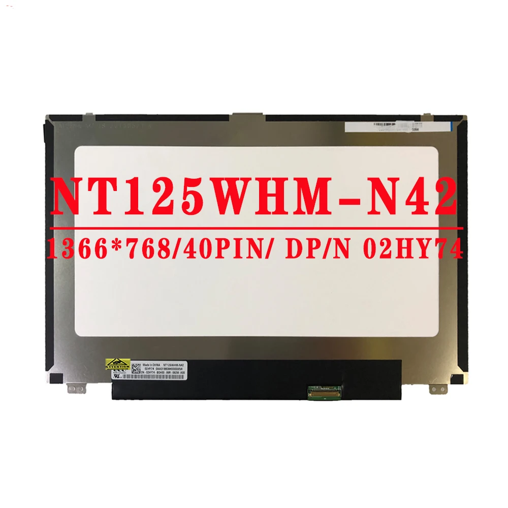 

NT125WHM-N42 Grade A + 12.5 Inch 1366x768 30pin Portable LCD Module For Dell Latitude 5280 5288 5290 7280 7290 Laptop LCD Screen