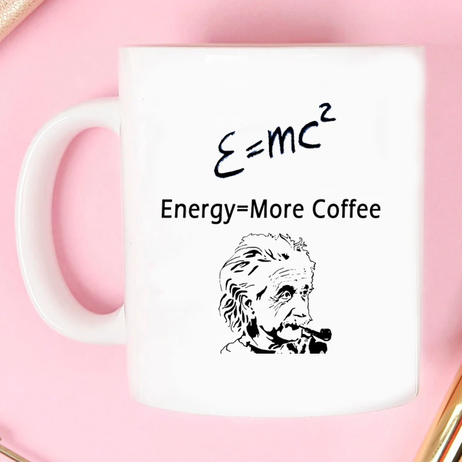 Funny Science Coffee Mug E = MC2 Energy 11oz Milk Coffee Ceramic Mug Physics Math Gift Cups and Mugs