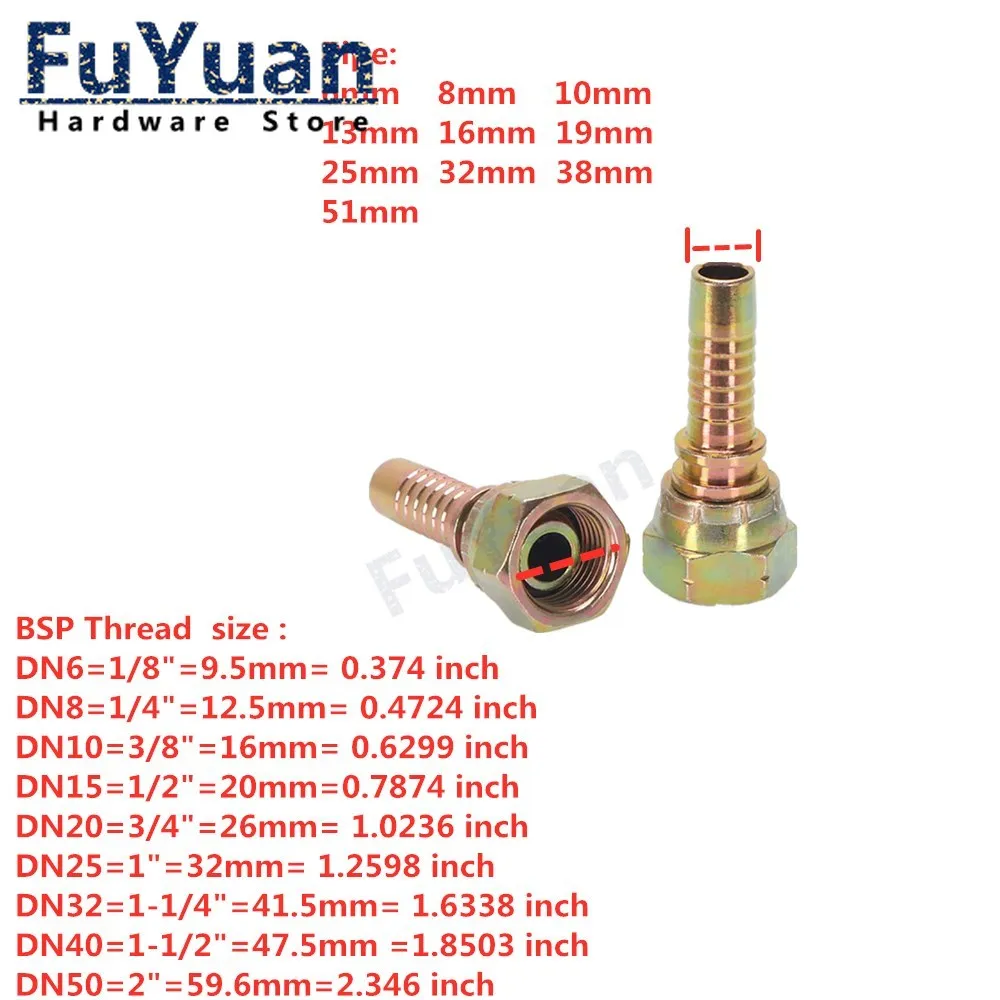 1 sztuk wąż prosty wąż wysokociśnieniowy złącze hydrauliczne BSP 1/4 3/8 1/2 do rury 6mm-19mm trójnik z króćcem złącze Adapter — zdjęcie 7