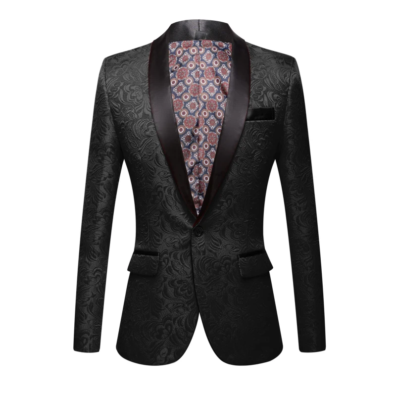 New Sutumn/Winter Pink Yellow Black White European And American Men\'s Wear Long Sleeve Heavy Jacquard Fashionable Suit Jacket