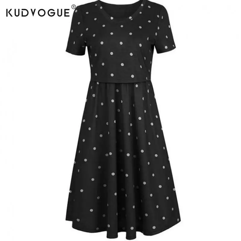 Women Dresses Pregnant Maternity Nursing Dot Breastfeeding Clothes Autumn Maternity Dress Sundress Vestidos Ropa Embarazada