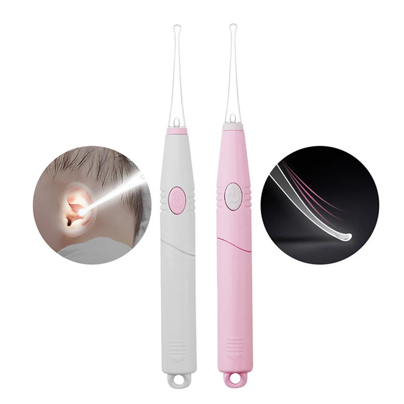 1Set LED FlashLight Earpick Ear Cleaner Endoscope Penlight Spoon Cleaning Ear Curette Light Spoon Baby Ear Wax Removal Tool Hot