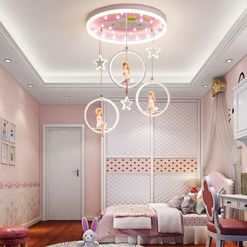 Nordic girl bedroom decor led lights for room indoor chandelier lighting chandeliers ceiling lamps for living room decoration