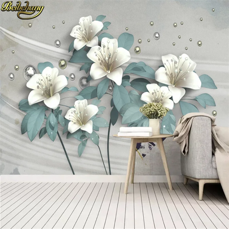 

beibehang Custom photo wallpaper 3D large mural living room Orchid jewelry flowers wallpapers for living room Home Decor