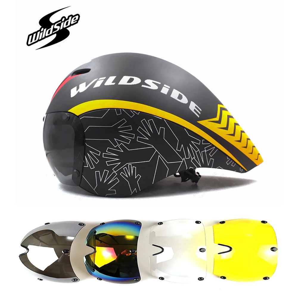 

Race tt cycling helmet lens goggles Triathlon tri aero helmet road bike timetrial bicycle helmet Casco Ciclismo Accessories 2019