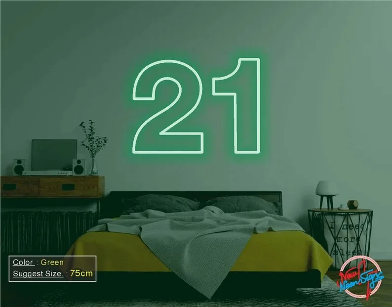 21 Neon Signs Party Decor Light Signs Event Lights Birthday Gifts Custom Neon Signs Wedding Neon Signs Personalized Lights