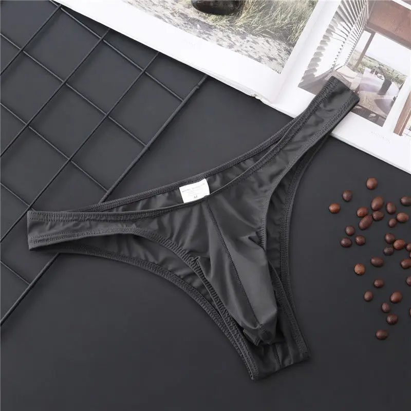 Hot sale Summer Mens briefs sexy Fun Underwear long nose T Pants Hollow Thin Ice Silk Underwear Breathable briefs