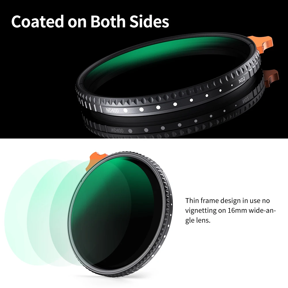 K&F Concept ND2 to ND400 Lens HD ND Filter Fader Easy to Variable Adjustable Neutral Density 49mm 52mm 58mm 62mm 67mm 77mm 82mm