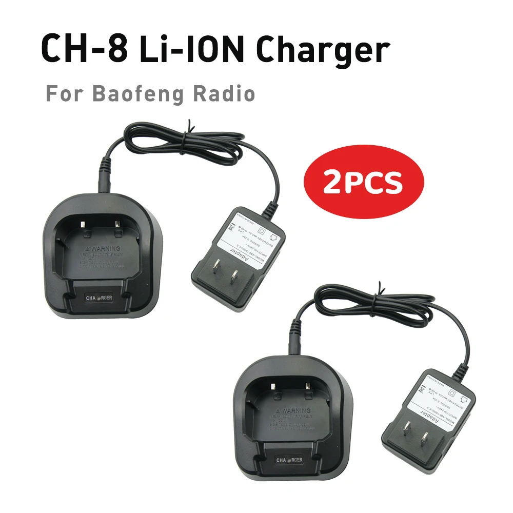 2X Baofeng Desktop Charger and Adapter for Baofeng UV-82 UV-82L UV-8D UV-82HP UV-82hx Walkie Talkie