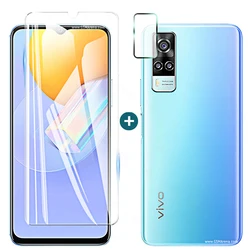 2 In 1 for Vivo Y31 Y51 Y72 Y52 Tempered Glass Film Full Cover Glass Protective Screen Protector Y70 Y50 Y30 Camera Lens Y 31 51