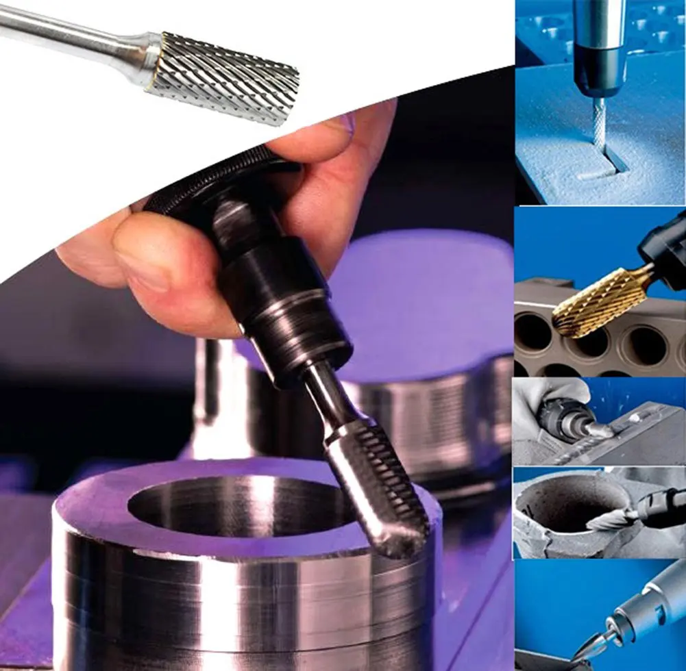Broca com cabeça de texto dupla 5 tamanhos 6*8mm, ferramenta rotativa de carboneto de tungstênio, moedor, ferramentas abrasivas para entalhar d30