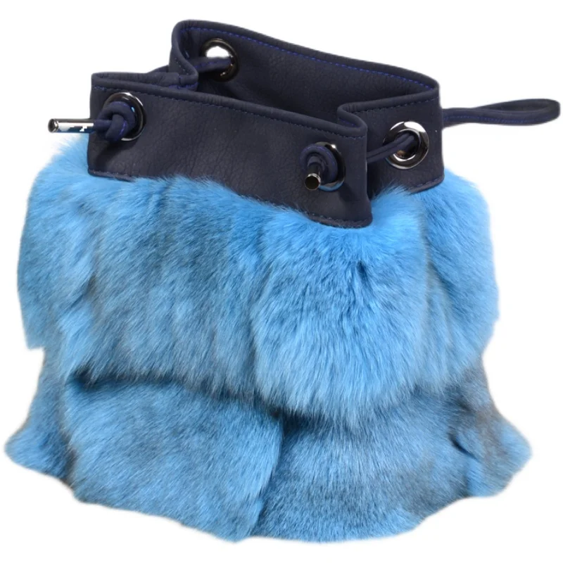 Woman Real Fox Fur Bag Totes Handbag Brand Party Shoulder Bag Women Ladies Hand Bags Luxury Designer Evening Bag Fur Leather