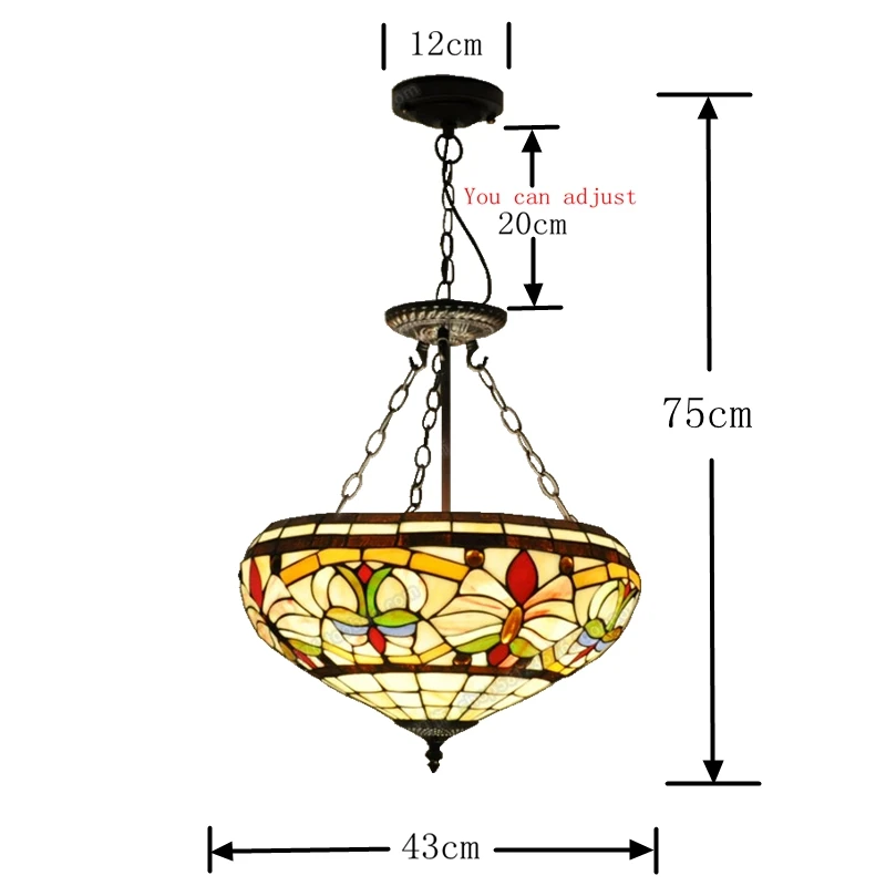 Imagem -06 - Estilo Europeu Retro Nostalgia Anti Barra Lustre para Baixo Tifanylamps Sala de Estar Quarto Cor Ornamentos Barra Lustre Led