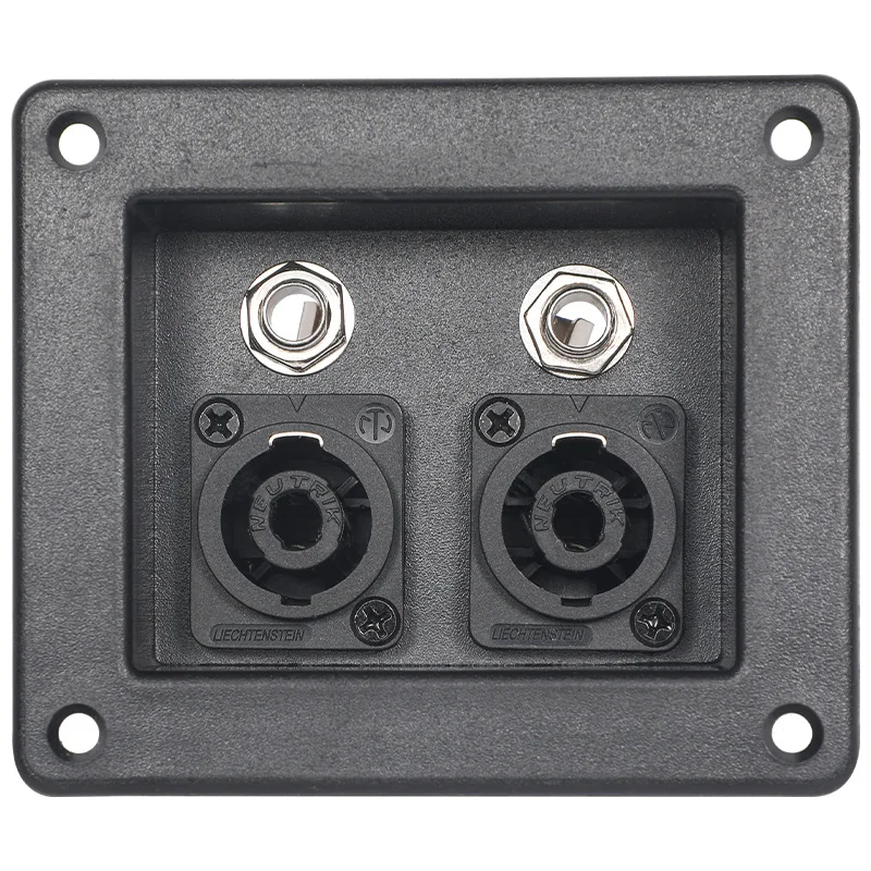 

2 pcs Speaker junction box, audio speaker accessories, 6.5mm, two XLR seats, dual Euro four-core openings