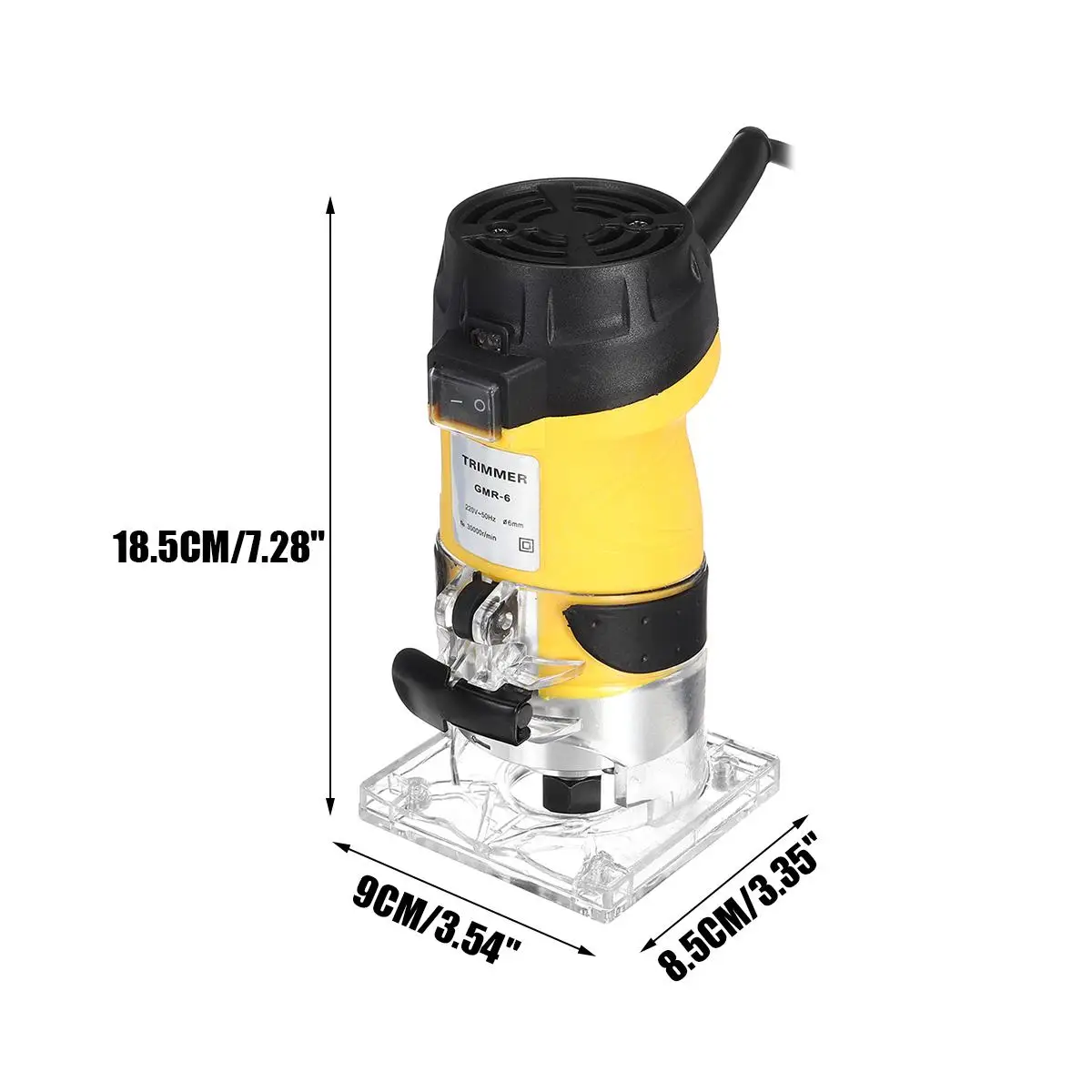 850W 3800rpm Electric Hand Wood Router 6.35mm Woodworking Laminator Carpentry Trimming Cutting Carving Machine Power Tool