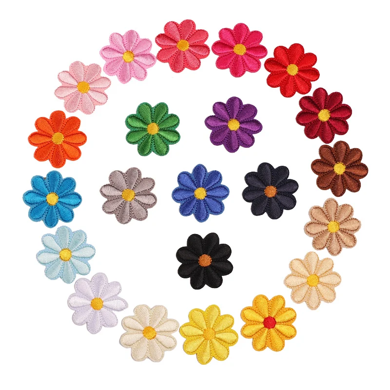 22Pcs Flower Embroidery Patch Iron on for Clothing Decoration Kids Girls Women Garments Patches Elegant Stickers