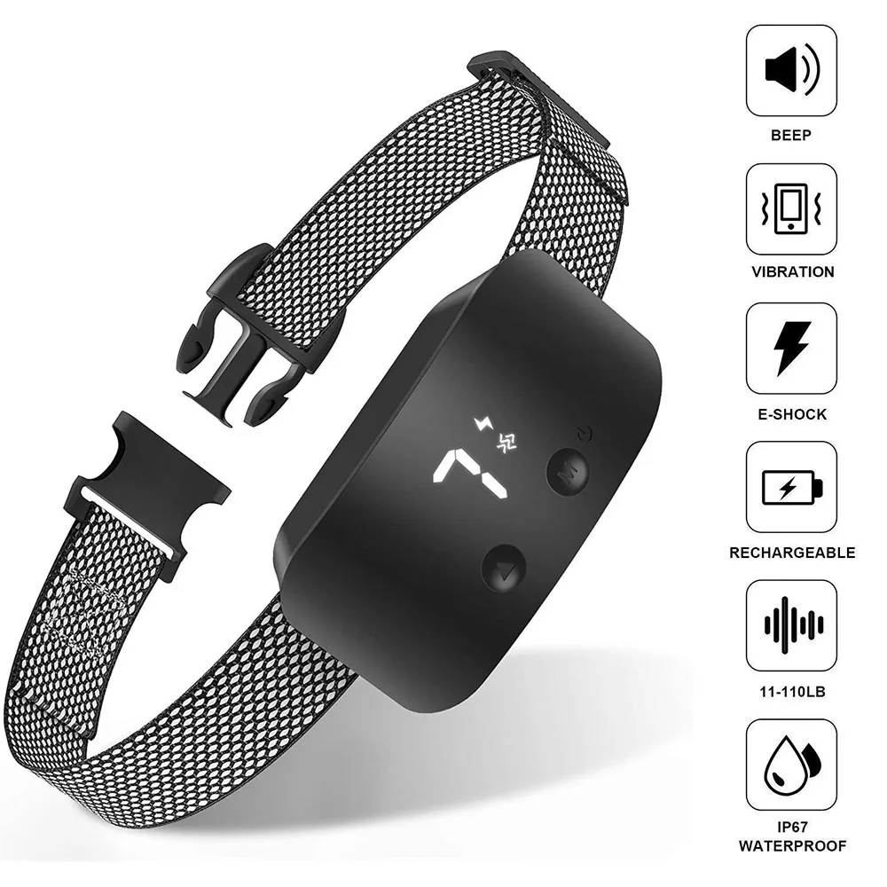 

Pet Remote Control Electric Auto Dog Training Collar Waterproof Rechargeable Touch Screen Anti Barking Device for All Size Dogs