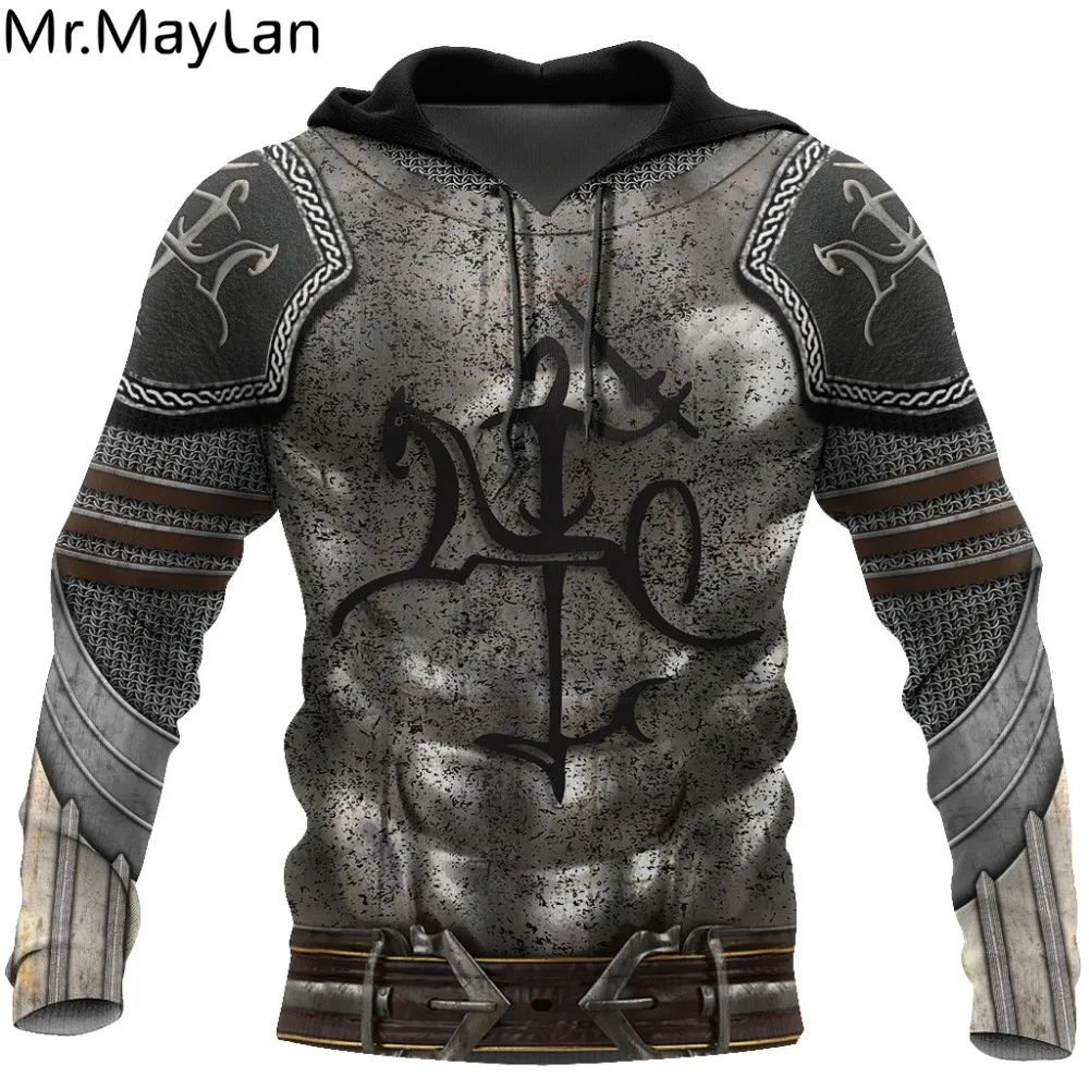 

Custom New Knight Warrior Men Hoodie Knights Templar Harajuku Fashion Jacket pullover Unisex Cosplay hoodies Drop ship