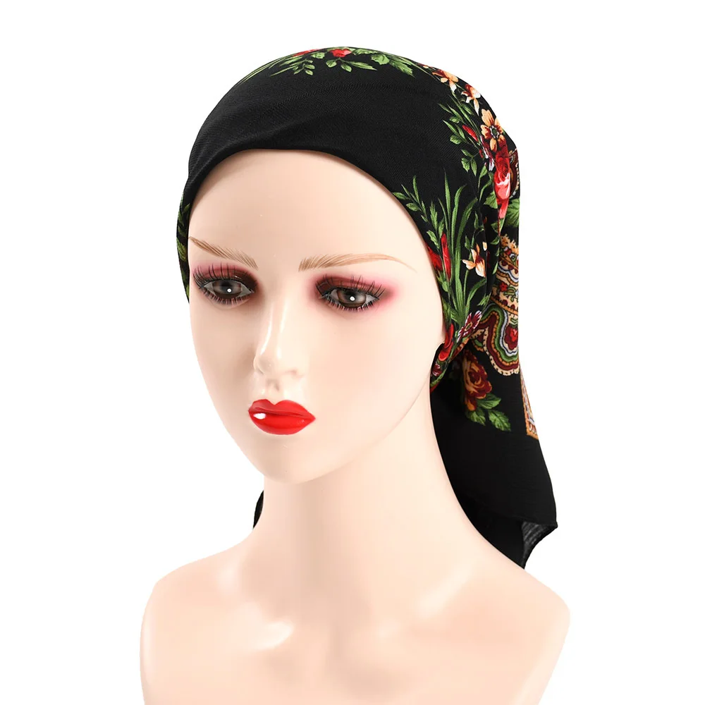 80*80cm Russian Floral Scarf Ethnic Style Square Bandana Head Scarves Ladies Handkerchief Headband Scarf Hair Wraps