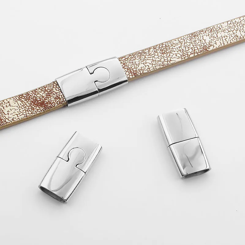 

Stainless Steel Flat Strong Magnetic Clasp Connector For DIY 10x3mm Flat Leather Cord Bracelet Jewelry Making Supplies