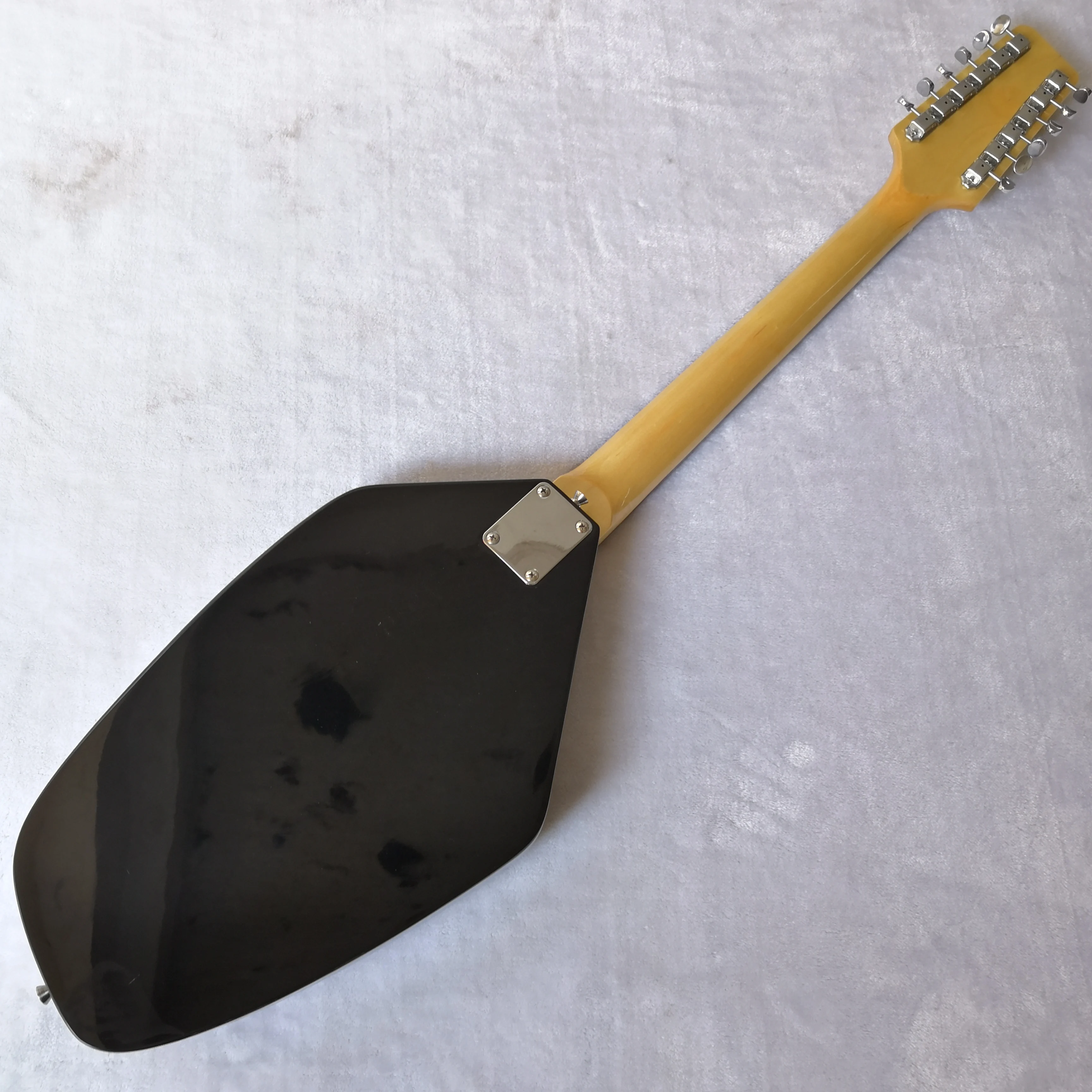 left hand  irregular 12 string  electric guitar maple neck, black paint