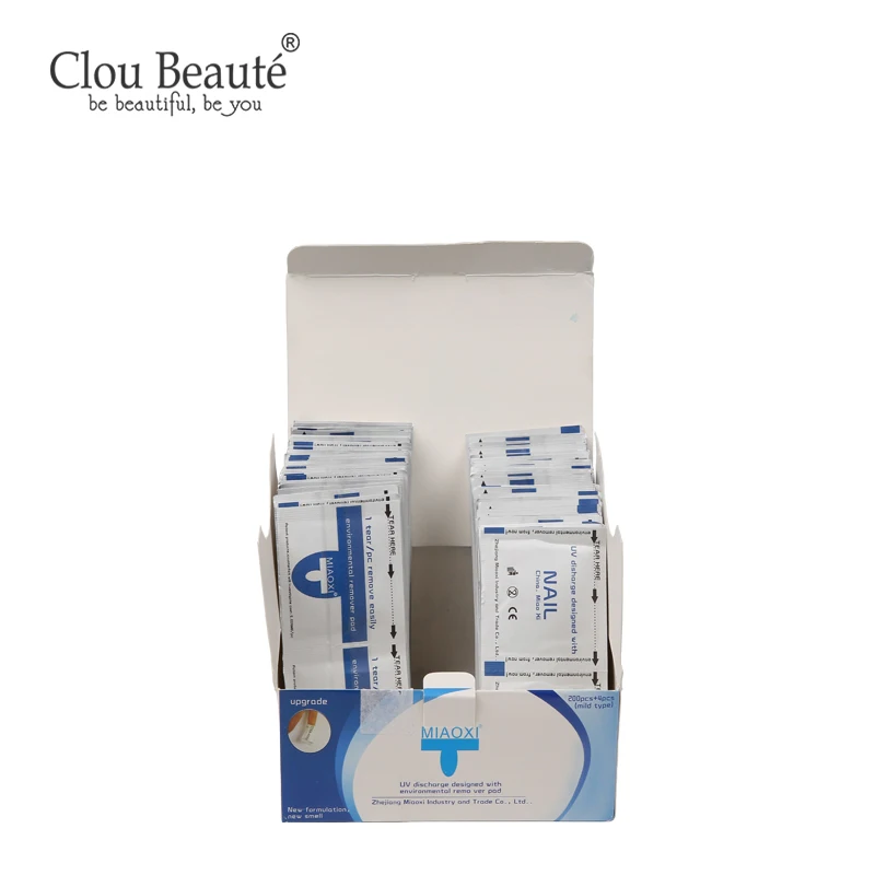 Clou Beaute-مجموعة إزالة طلاء الأظافر ، مجموعة إزالة الدروع ، جل الأشعة فوق البنفسجية ، مزيل طلاء الأظافر ، مناديل مبللة ، 200 قطعة