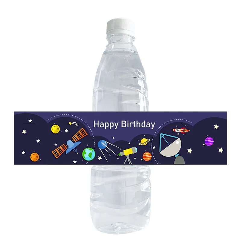 Outer Space Water Bottle Labels Rocket Ship Party Bottle Labels Kids Birthday Party Supplies Decor Astronaut Bottle Stickers