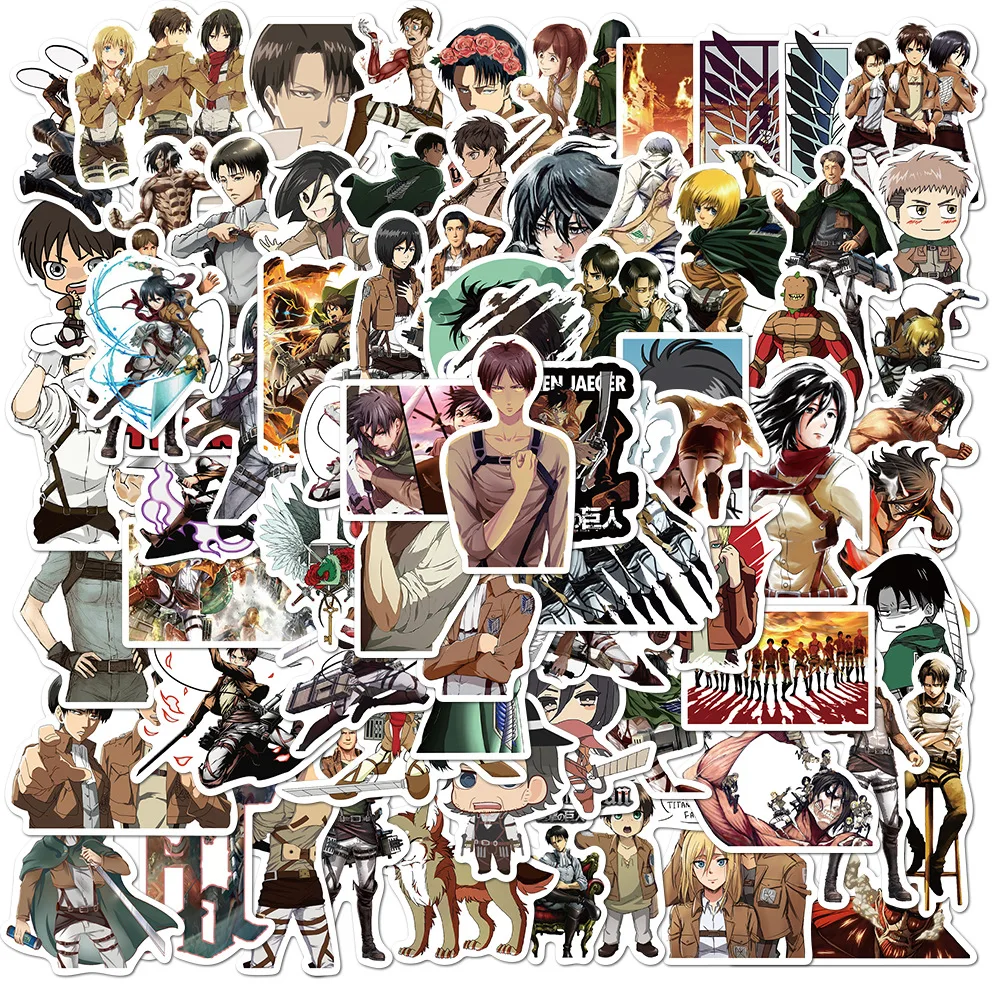 10/30/50pcs Attack on Titan Sticker Animal Stickers Character Laptop Suitcas Luggage Car PVC Waterproof Stickers Gifts Children