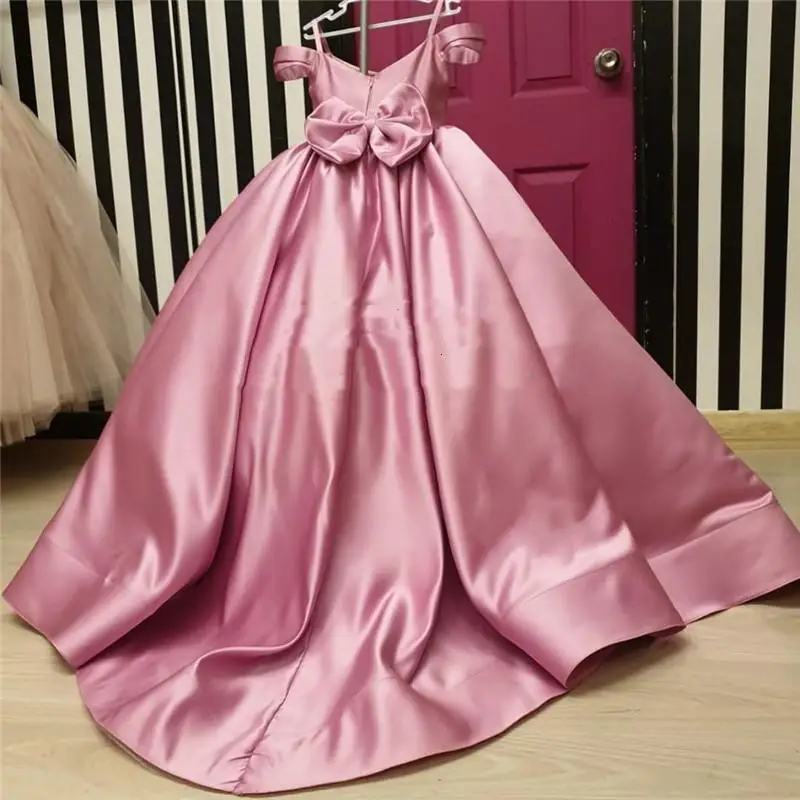 Vestidos de flores para niña, vestidos de flores para boda, vestido de banquete para niña, vestidos de primera comunión con cuentas de cumpleaños, vestidos de pétalos de manga larga, vestido de baile