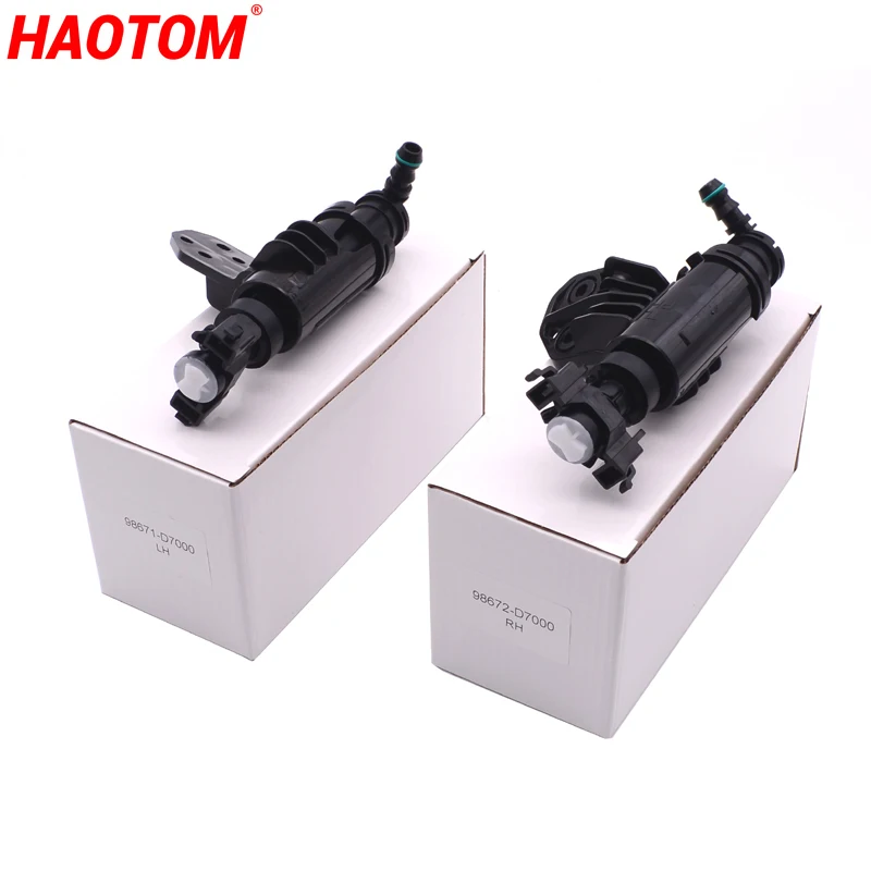 

2PCS Left+Right Car Headlamp Headlight Cleaning Washer Spray Nozzle Jet Cover For Hyundai Tucson 98671-D7000 98672-D7000