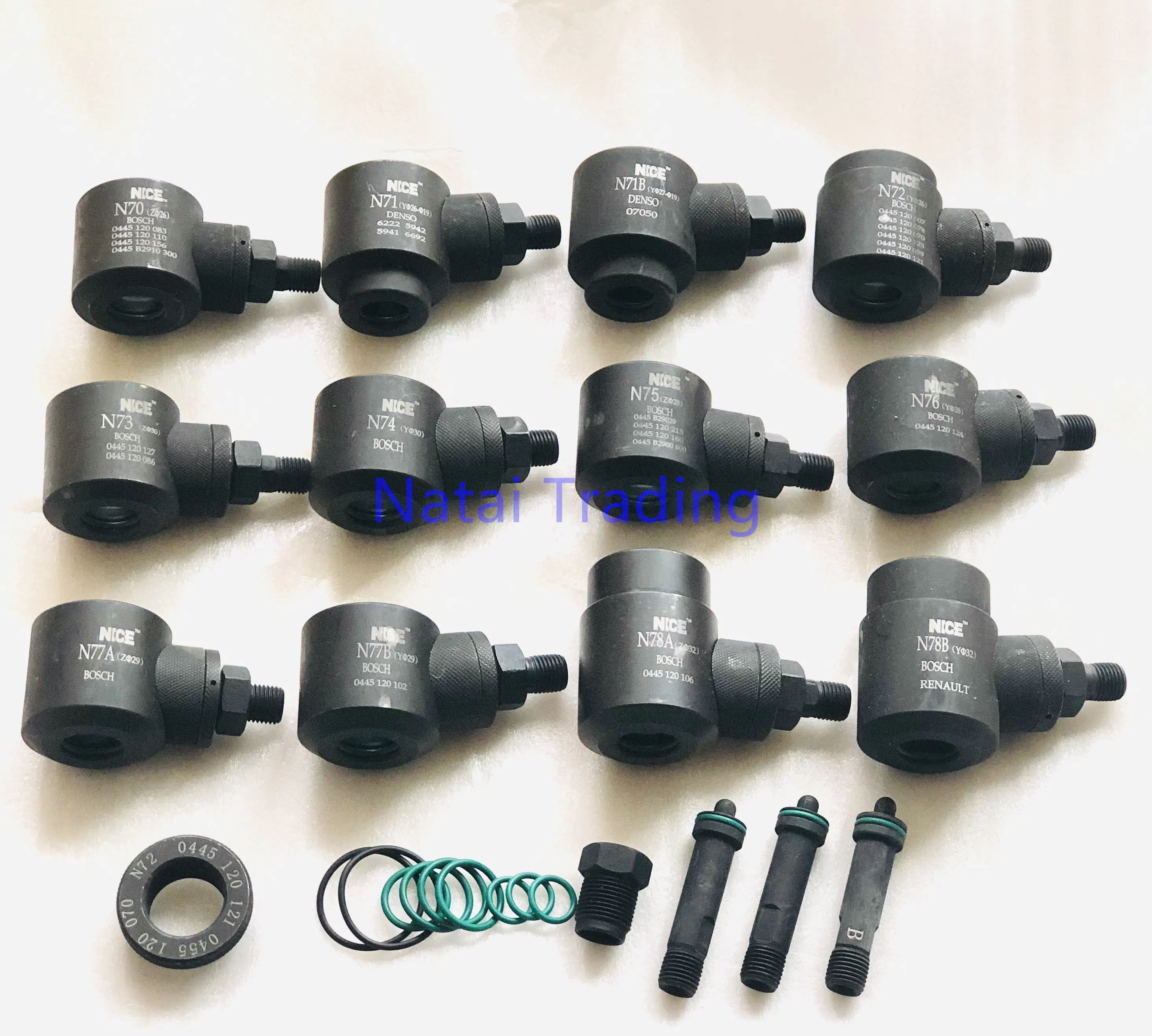 12pcs diesel common rail injector clamp fuel injector nozzle Fixture Repair Tool for Bosch Denso and Renault