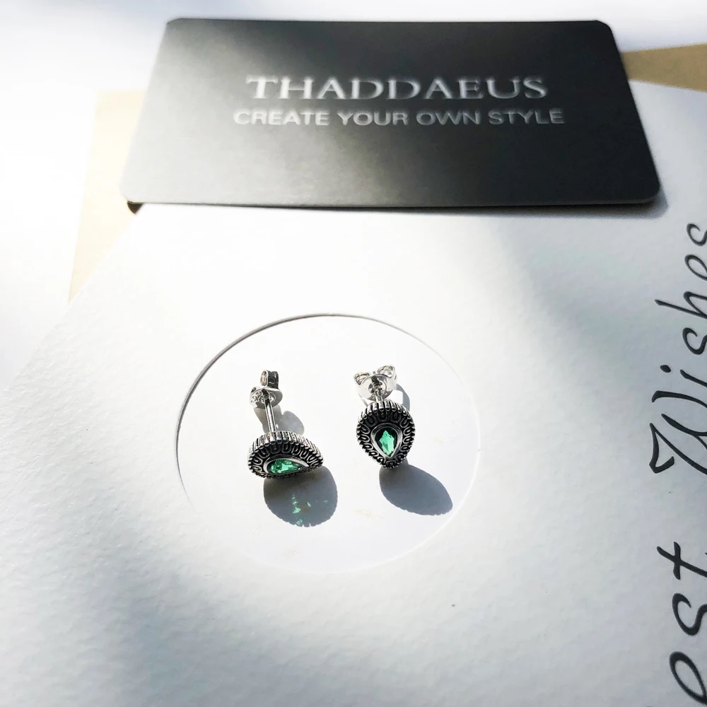 Grün Wasser Tropf Reißen Ohr Stud Ohrringe Europa Stil, Mode, Schmuck Für Frauen Geschenk In 925 Sterling Silber – Detail 6