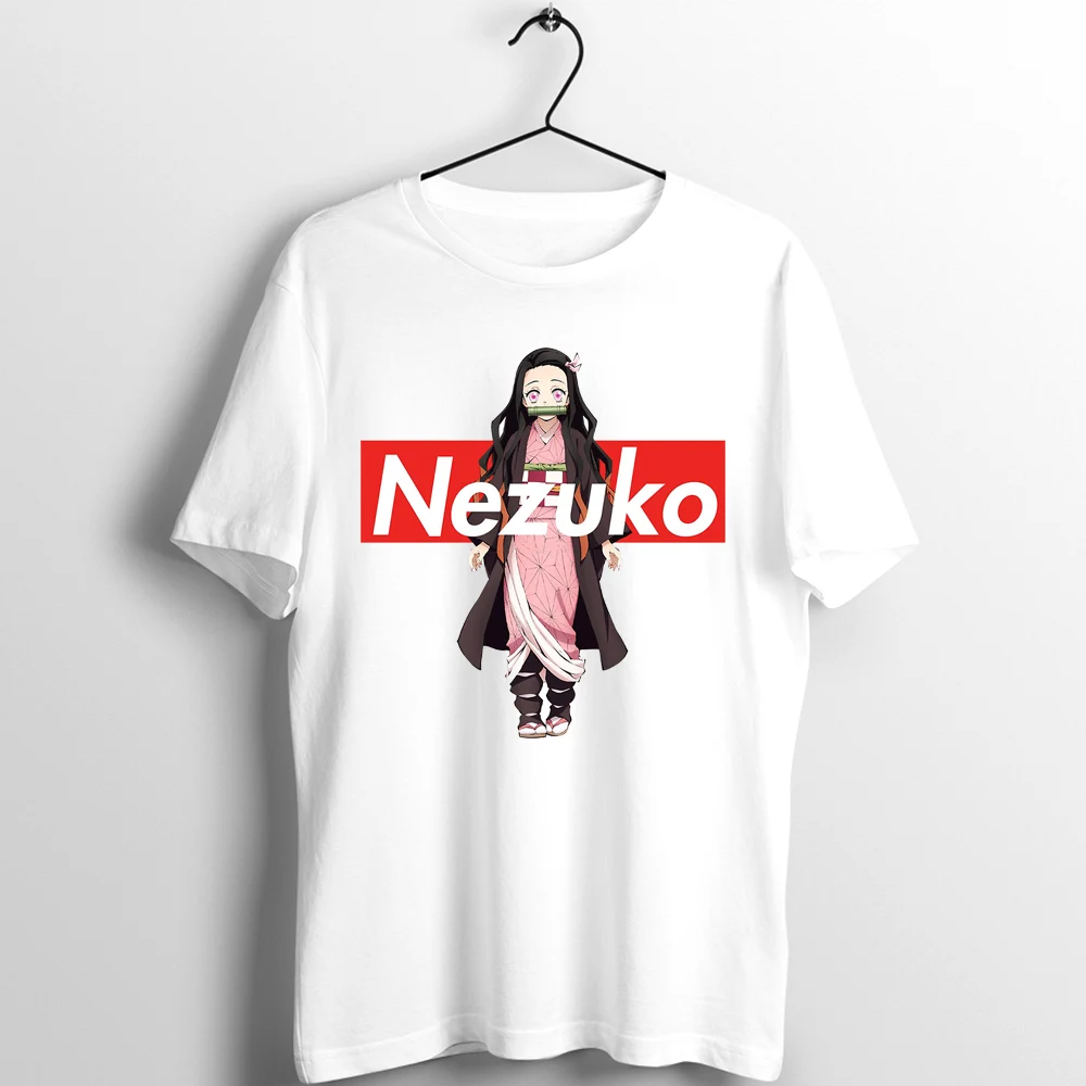 Demon Slayer Blade of Demon distruzione Nezuko Cherry Blossoms basic white custom Printed Tee abbigliamento maglietta Unisex uomo donna