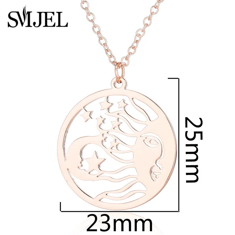 SMJEL Stainless Steel Camera Pendants Necklaces for Women Simple Basketball Watermelon Cat Necklace Choker Jewelry Friend Gifts