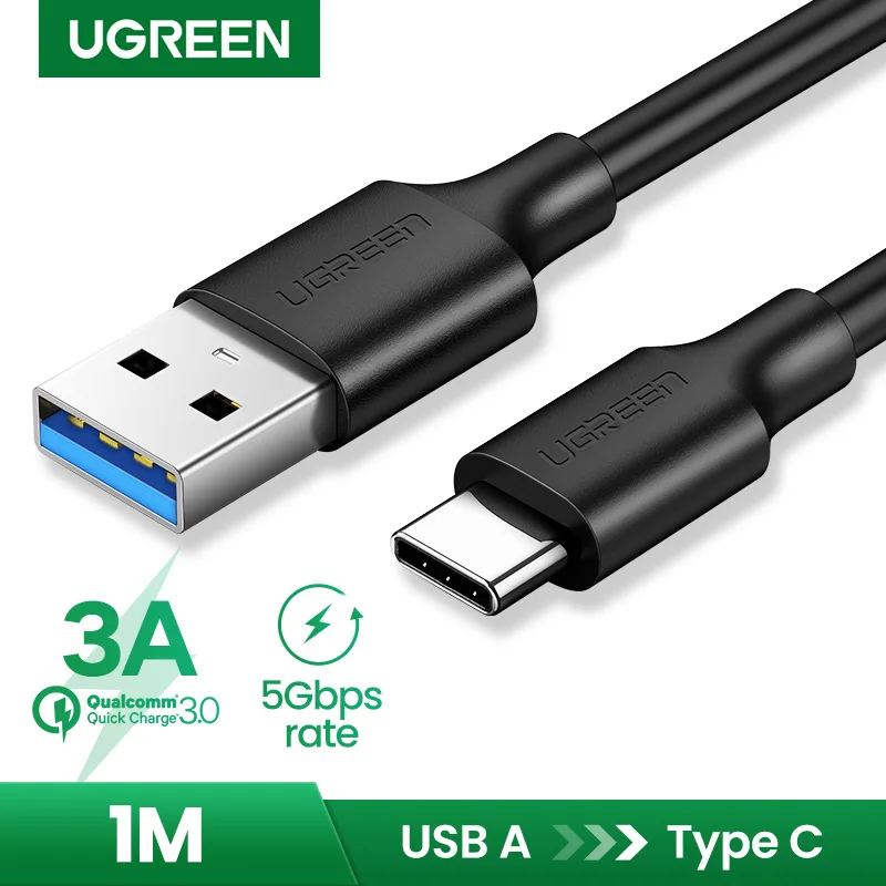 UGREEN USB Type C Cable for Samsung Galaxy S9 Note 8 9 USB 3.0 Type-C 3A Fast Charging Data Cable for Huawei  P20 Pro USB Cable