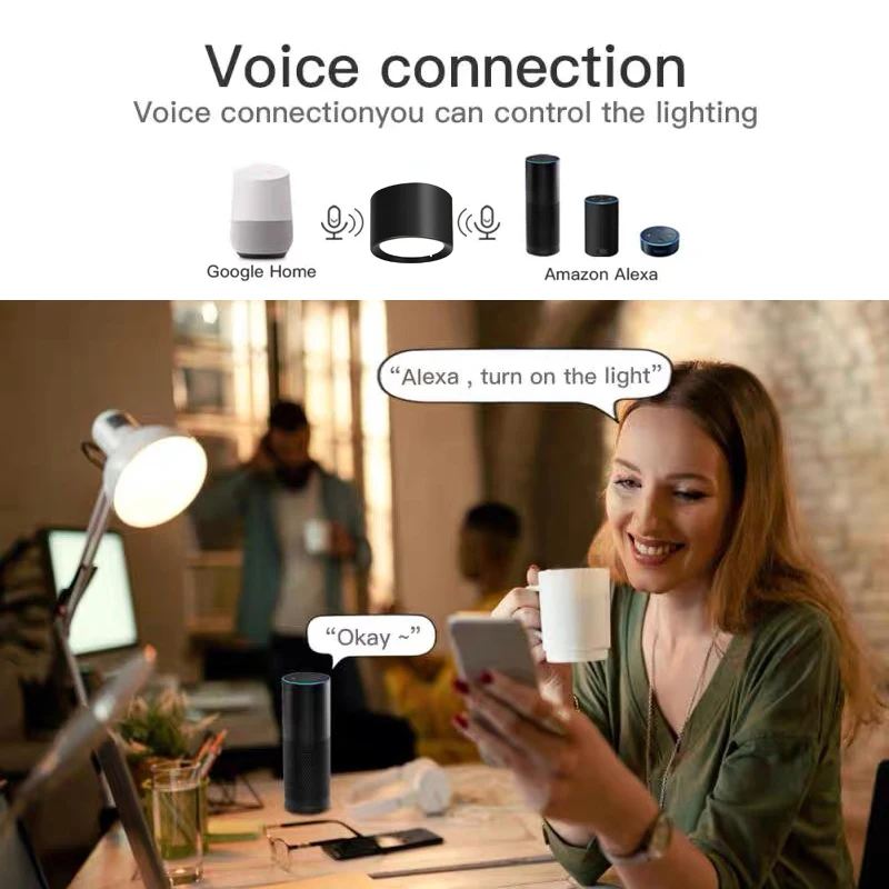 Inteigent Voice Control Dimming And Color Matching Living Room Bedroom Simple Surface Mounted LED Downlight