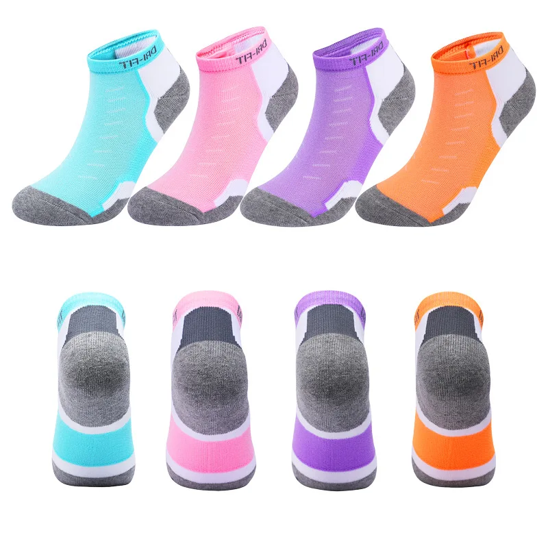 Athletic Running Socks Women Men Outdoor Sport Training Marathon Fitness Short Low Cut Sock Cotton Cushion Breathable Ankle Sock