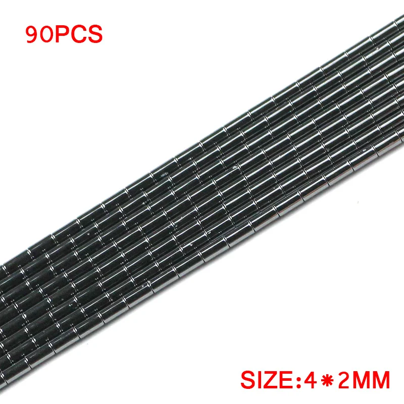 YHBZRET Cylinder Black Hematite Natural Stone spacer 1~8mm Loose beads For Jewelry making bracelets Necklace DIY accessories