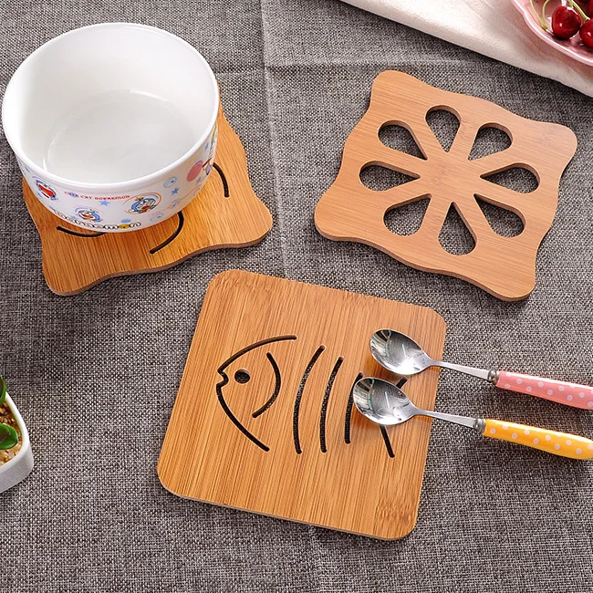 2 PCS Bamboo Trivet Bamboo Trivet Kitchen Bamboo Hot Pads Trivet Heat Resistant Pads Teapot Trivet Coffee Tea Cup Bowel Holder