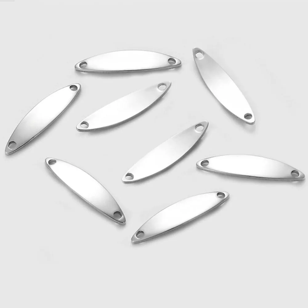 10pcs/lot Gold Stainless Steel Oval Blank Bar Hand Stamping Tags Connectors Bar For Jewelry Making Engraved DIY Making Bracelet