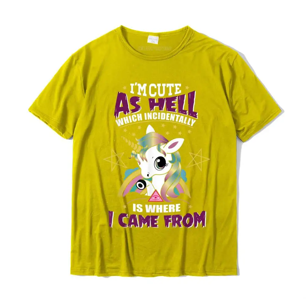 I\'m Cute As Hell T-Shirt Majestically Evil Unicorn Tee Camisas Hombre Funny Summer Tshirts Cotton T Shirt For Students Normal