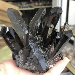 Natural Rock Quartz Crystal Cluster Black Crystal Mineral Specimen Home Decoration Healing Gemstone