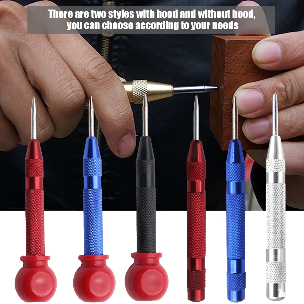 5 inch Automatic Center Punch Spring Loaded Marking Starting Holes Tool Wood Press Dent Marker Woodwork Tool Hole Drill Bits New