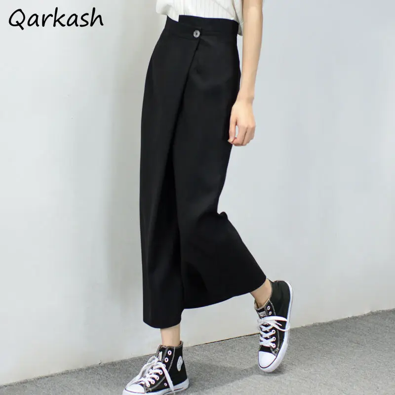 Skirts Women Pure Color Design Irregular Stylish Ladies Empire Bottom Soft Leisure Modern Femme Straight Spring Ins Streetwear