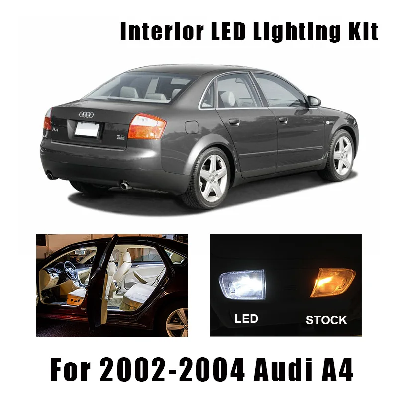 

15 Bulbs White Canbus LED Interior Map Dome Light Kit Fit For 2002 2003 2004 Audi A4 B6 Reading Door Glove Box Lamp No Error