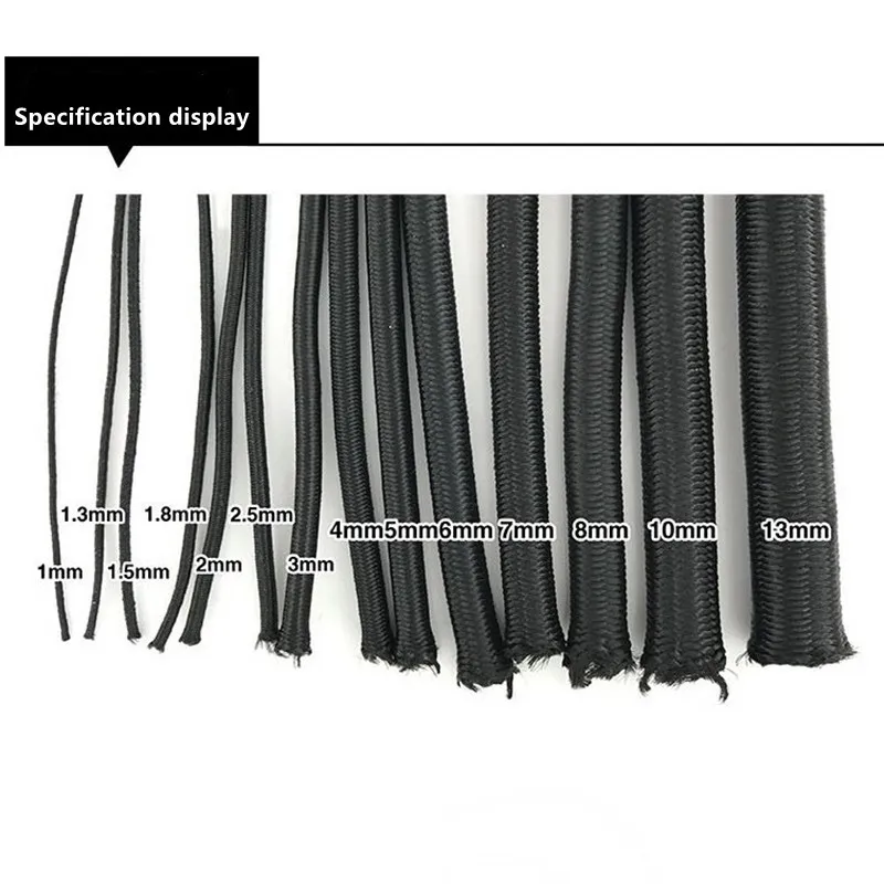 Round Elastic Bungee Cord, Sports Rope, Shoelace Mosquito Net, Sewing Accessories, Recliner Rubber Band 8/10/12mm