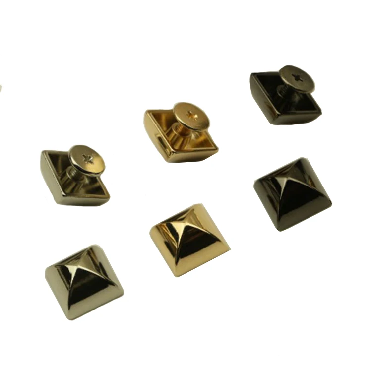 

Square pyramid black Rivet, leather decoration, buckle screw, leather case, belt, metal arc Rivet, 10 sets, 12mm