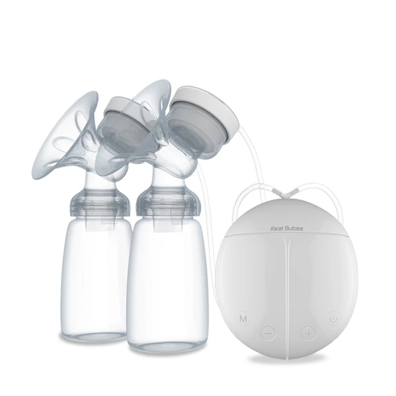 Real Bubee Double Electric Breast Pumps Powerful Nipple Suction Baby Milk Bottle Cold Heat Pad Nippl USB Electric Breast Pump